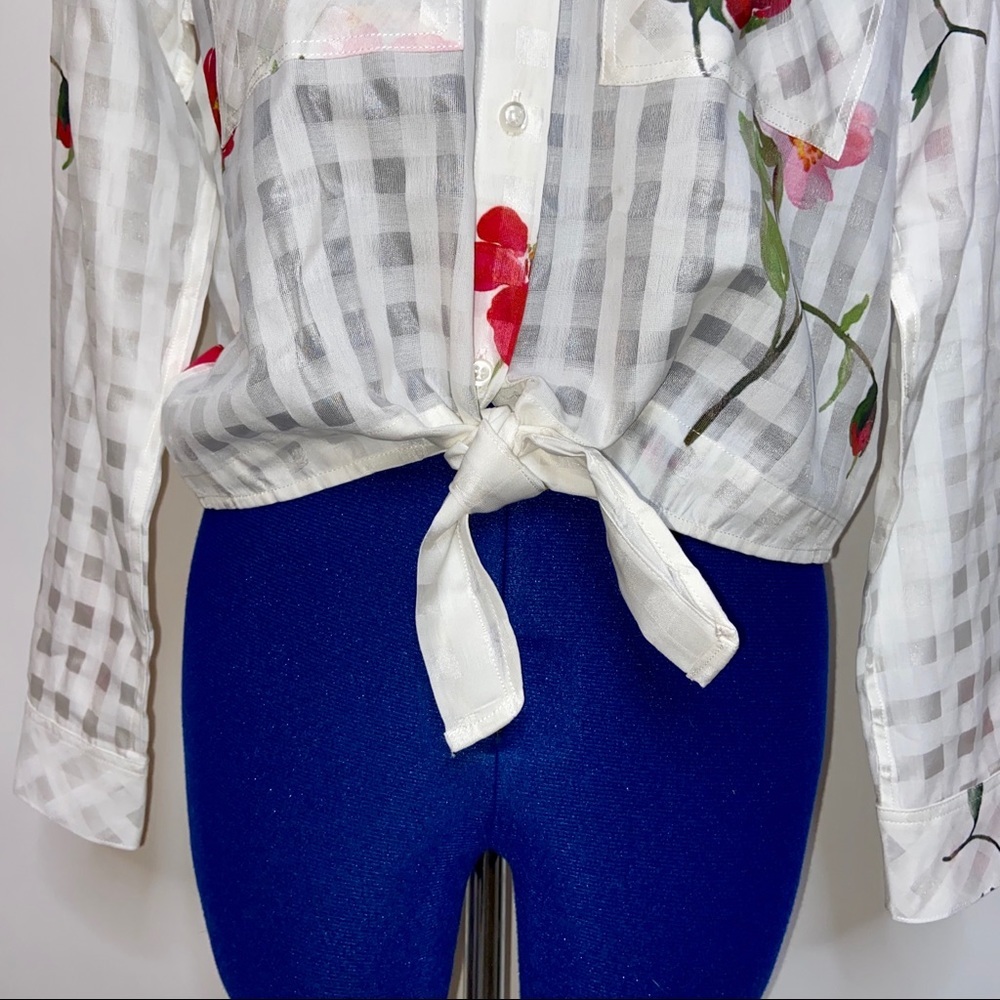 Rails Kelsey Floral Tie-Front Button Down Shirt - image 3